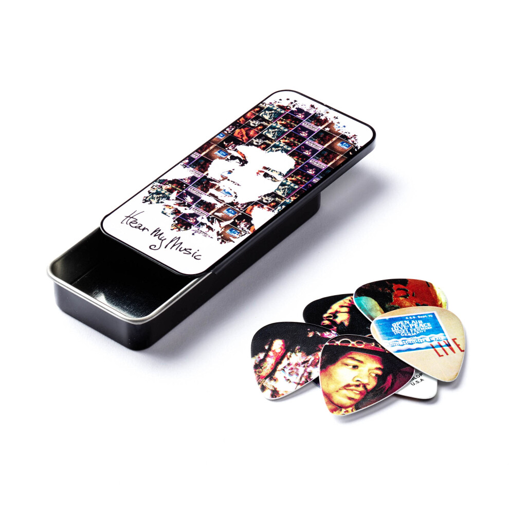 Dunlop Jim Jhpt07m Jimi Hendrix Hear My Music Pick Tin Assorted Medi