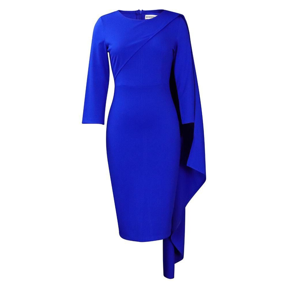 (royal blue, Large) "d3204 Women's 2023 Fashion: European & American Style Solid Color Pencil Skirt