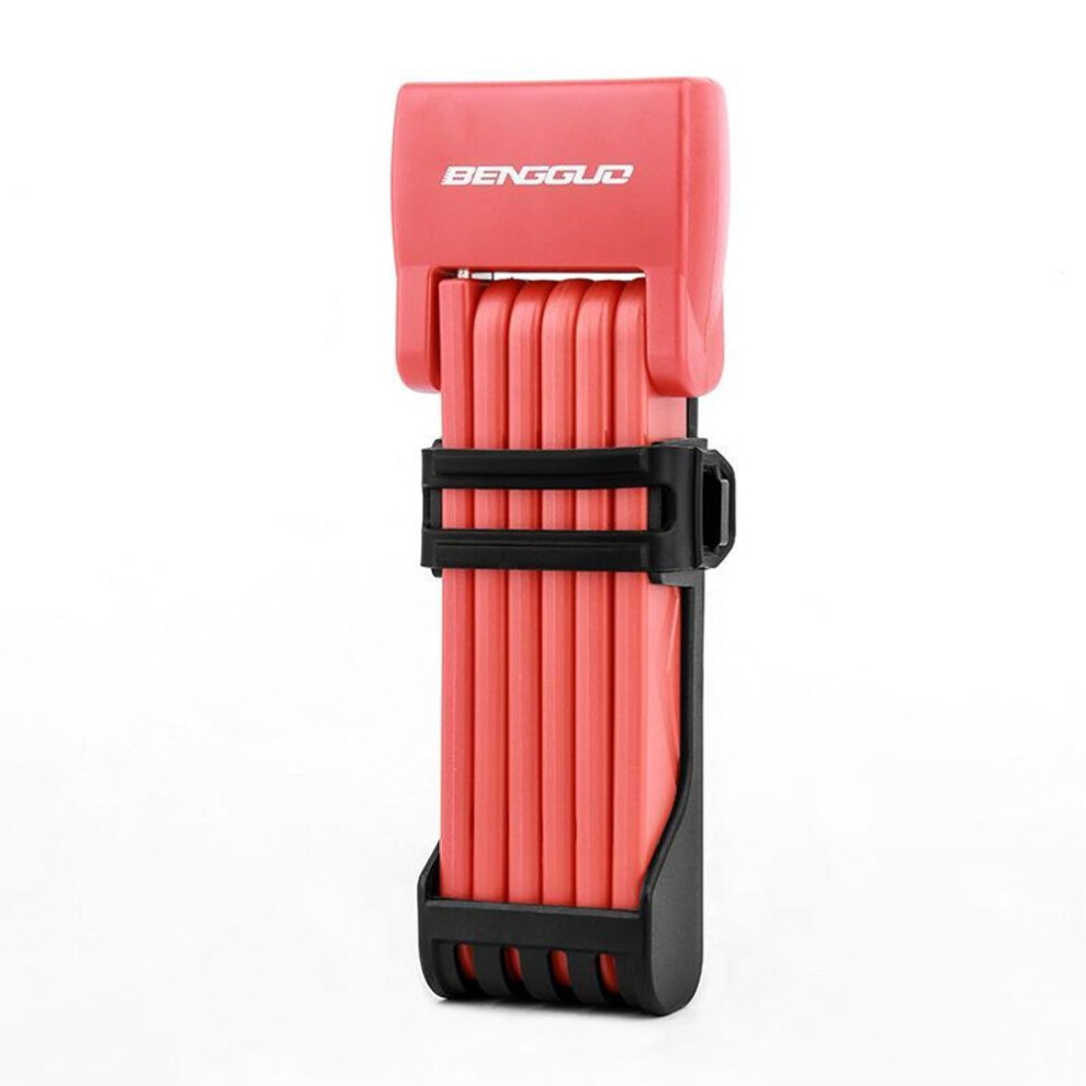 (red) "folding Anti-theft Lock For Mountain And Road Bikes, Electric Motorcycles, And Secure Fixation