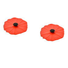Charles Vicancin - Ensemble de 2 couvercles de boissons en silicone Poppy 4 - Joint etanche a l'air sur n'importe quel verre a monture lisse Keep