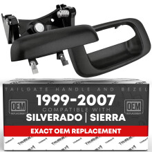 Pestillo y moldura de bisel para manija de port   n trasero TRUBUILT1 AUTOMOTIVE con clips de varilla | para Chevy Silverado, GMC Sierra 1500, 2500