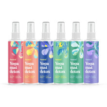 Asutra Yoga Mat Cleaner Spray Variety Pack (alle dufte) 4 fl oz (pakke med 6) - Ingen glat rest organiske essentielle olier dybt rensning til fit