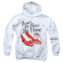 Trevco Sportswear OZ109B-YFTH-3 Wizard of Oz Ruby Slippers 75th Anniversary Youth Hooded Sweatshirt, White - Large