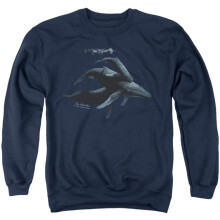 Trevco Sportswear WW173-AS-5 Wildlife & Power Grace Adult Crewneck Sweatshirt, Navy - 2X