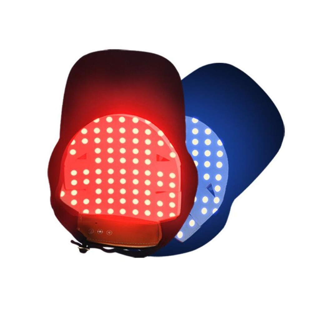 (black) "70-LED Red & Blue Light Hair Care Cap: Portable Home Hair Strengthening & Growth Device
