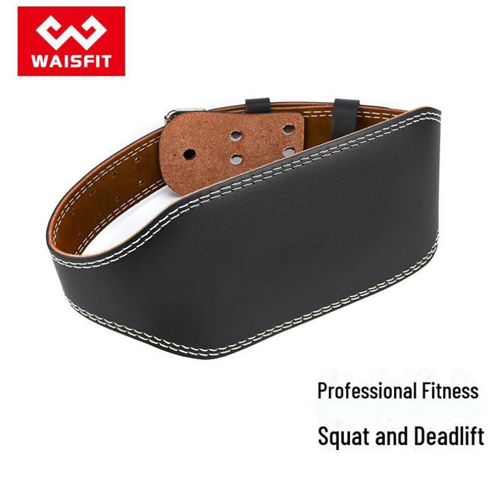 (brown, 120 cm - L) Leather Weightlifting Belt - Unisex Gym Training & Squat Support for Men & Women