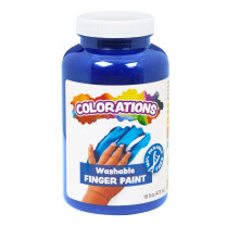 Colorations Tvättbar Fingermålarfärg, 16 fl oz, Blå, Giftfri, Krämig, Livlig, Barnmålning, Konstmaterial