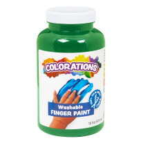 Colorations CWFGR Tvättbara Fingermålarfärger, 16 fl oz, Grön, Giftfri, Krämig, Livlig, Barnmålning, Konstmaterial