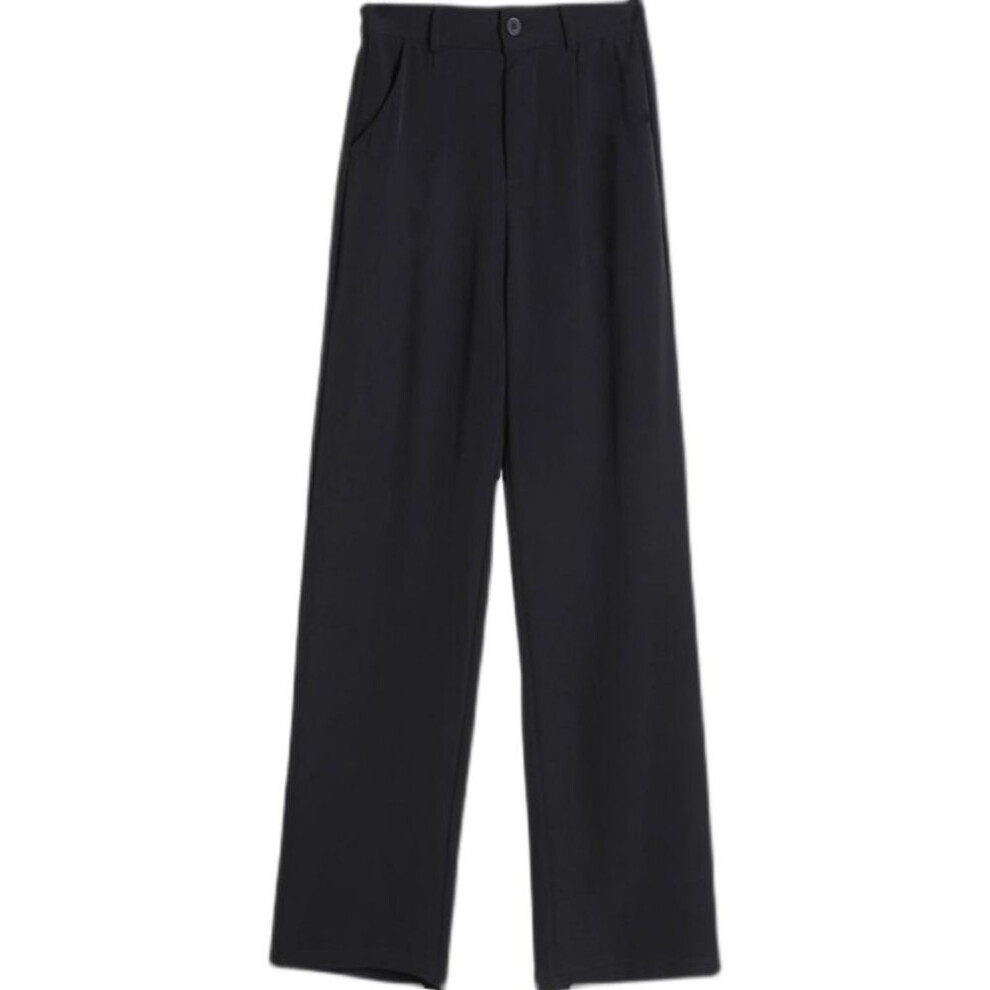 (black, Large) Women's High-waist Black Wide-leg Pants: Spring/summer Slim, Straight, Loose, And Casual Trousers.