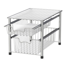 Simplu Houseware Stackable 2 Tier Organizator de co?uri glisante Crome Chrome Chrome