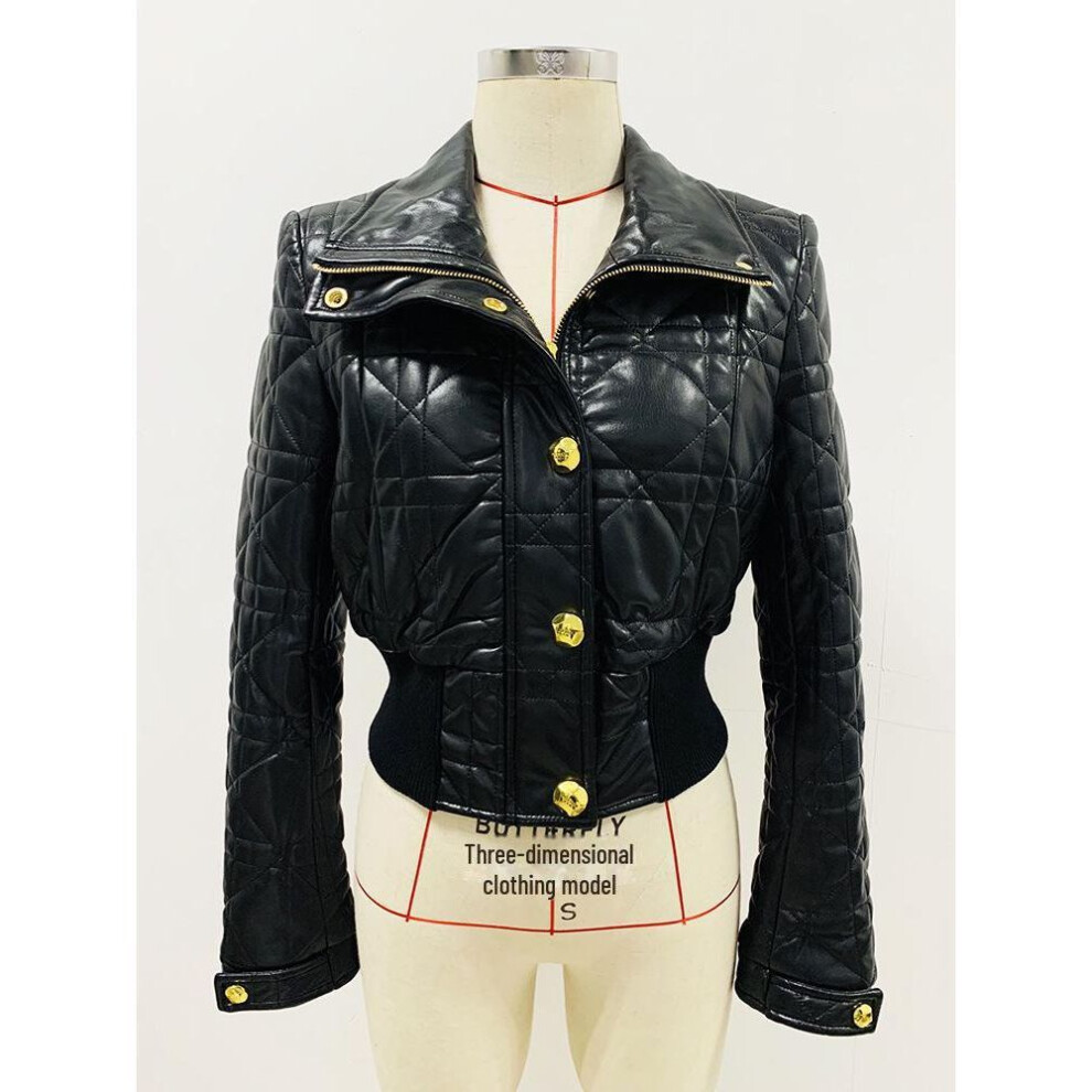 (black, S) European & American Slim-Fit Celebrity Style Motorcycle Leather Jacket 2025