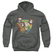 Trevco Sportswear NICK512-YFTH-4 Wild Thornberrys Treasure Hunt Youth Hooded Sweatshirt, Charcoal - Extra Large