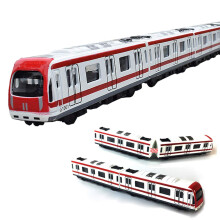 VANTIYAUS Modelo de Tren, Set de 4 Coches de Aleación de Tren Metropolitano, Escala 1/64, Rojo Blanco
