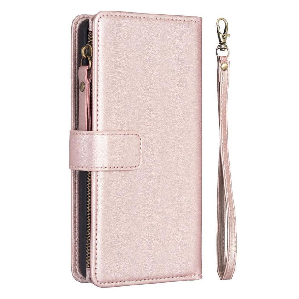 (Gold) Flip Case For Iphone 16E Wallet Splicing Multi-Color Multi-Card Slot Business Gold 764490334983