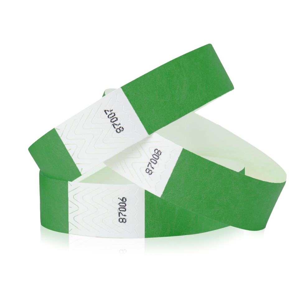 Wristco Kelly Green Tyvek-Armbander Fur Veranstaltungen 1.000 Stuck Sicherheitsschnitte Und Manipulationssicheres Design Zur Verhinderung Der-image