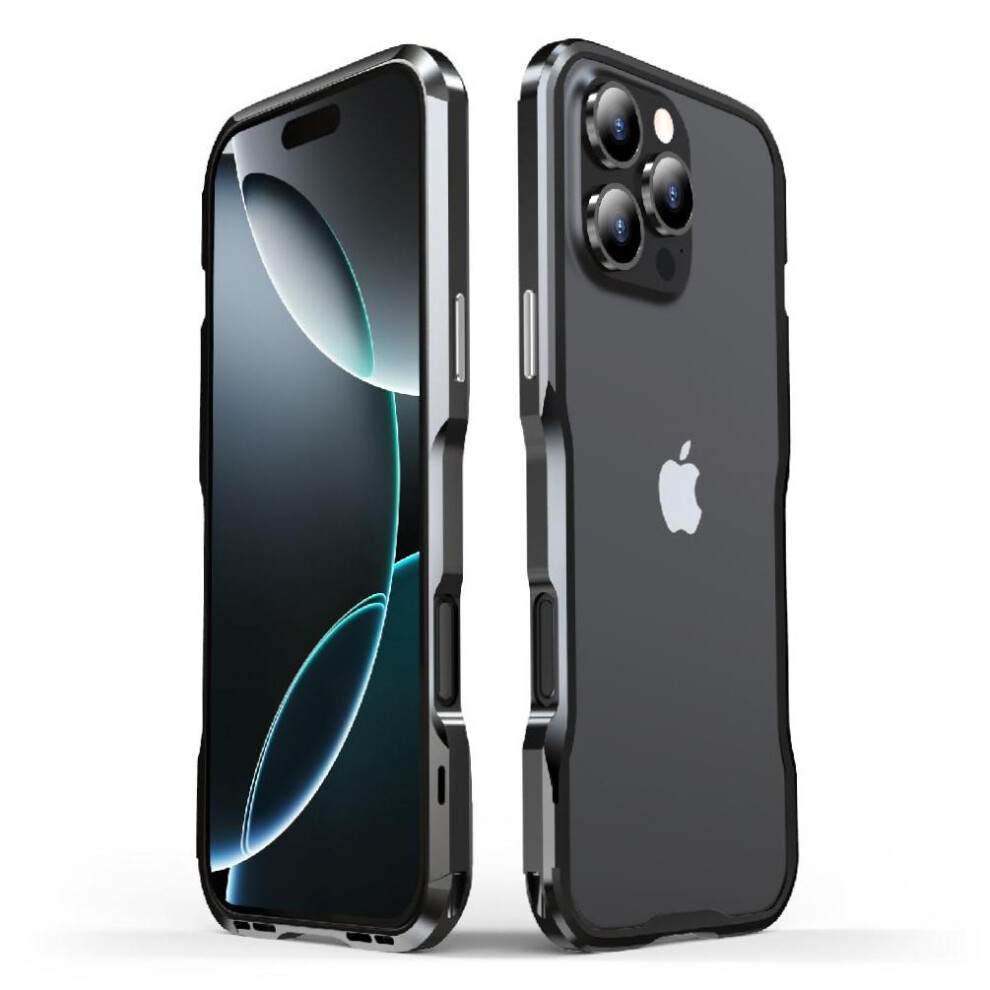 (Black) Case For Iphone 16 Pro Heavy Duty Hybrid Metal Bumper Military Grade Drop Protection Cover Kumwum Armor Phone Built-In Silicone Shockproof Dus Black 764490336048
