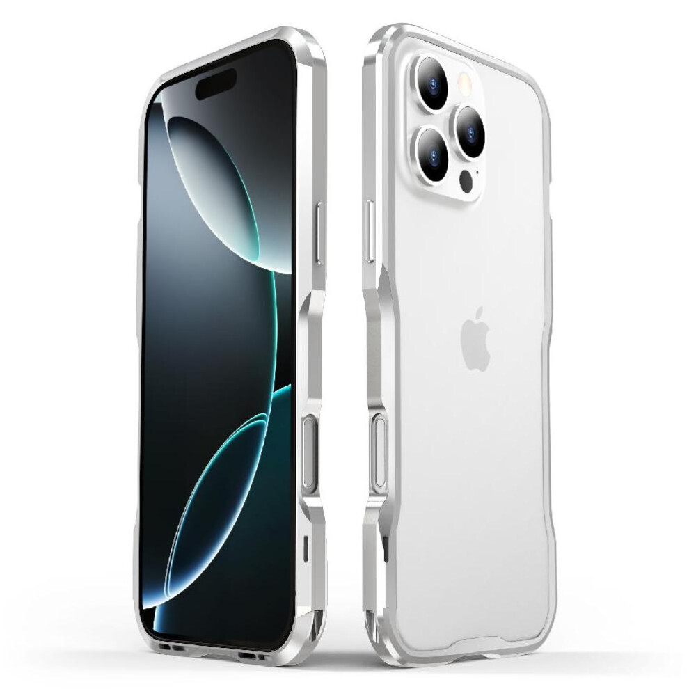 (Silver) Case For Iphone 16 Built-In Silicone Shockproof Dustproof Heavy Duty Hybrid Metal Bumper Kumwum Armor Phone Military Grade Drop Protection Co Silver 764490336086