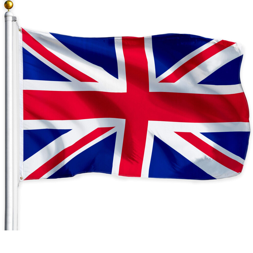 G128 Uk United Kingdom Flag 3X5 Ft Liteweave Series Printed 100D Polyester Country Flag Vibrant Colors Brass Grommets