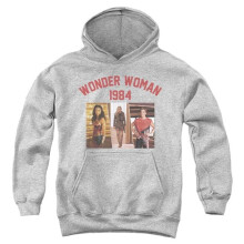 Trevco Sportswear WWM280-YFTH-1 Wonder Woman 84 Collegiate Montage Youth Hooded Sweatshirt, Athletic Heather - Small