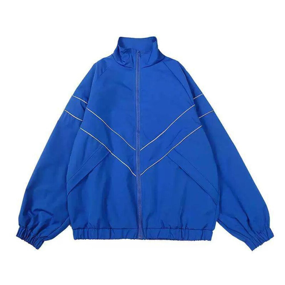(blue, Extra Large) "Reflective Windproof Jacket for Men and Women - Casual Autumn/Winter Outerwear for Couples and Teens