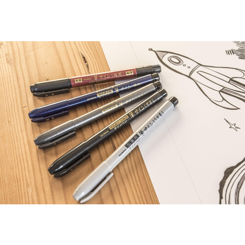 Zebra Pen Zensations Μολύβι Πινέλου, Λεπτή Άκρη, Μαύρη Αδιάβροχη Μελάνη, 1-Πακέτο 2
