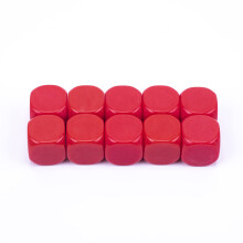 Dadi Esagonali Vuoti da 22MM Lianshi Insegnamento Gioco Cubi di Plastica Quattro Colori (10Pcs, Rosso)