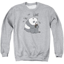 Trevco Sportswear CN530-AS-4 We Bare Bears Like Like Like Adult Crewneck Sweatshirt, Athletic Heather - Extra Large