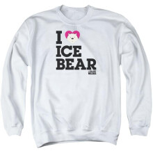 Trevco Sportswear CN542-AS-3 We Bare Bears Heart Ice Bear Adult Crewneck Sweatshirt, White - Large
