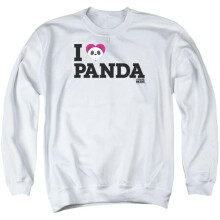 Trevco Sportswear CN543-AS-1 We Bare Bears Heart Panda Adult Crewneck Sweatshirt, White - Small