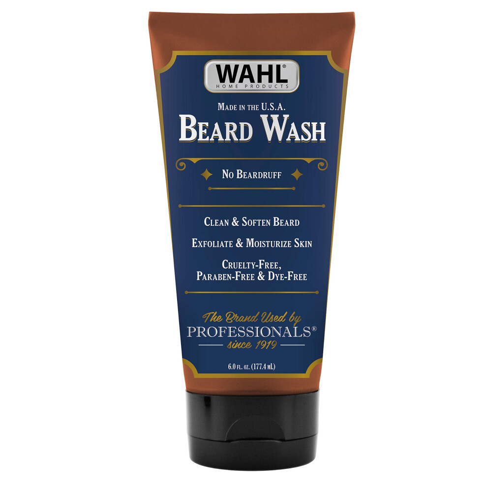 Wahl Beard Wash Face Exfoliator with Essential Oils for Moisturizing Skin Beard Hair - Manuka Oil  Meadowfoam Seed Oil  Clove Oil  Moringa Oil  and Mo