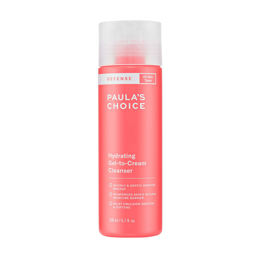 Paula's Choice-DEFENSE Hydrating Gel-to-Cream Facial Cleanser with Green Tea  Licorice  Aloe & Soy  Anti-Pollution and Free Radical Damage Protection