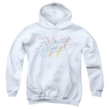 Trevco Sportswear WWM187-YFTH-1 Wonder Woman 84 Wonder Fade Youth Hooded Sweatshirt, White - Small