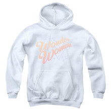 Trevco Sportswear WWM189-YFTH-4 Wonder Woman 84 Wonder Lines Youth Hooded Sweatshirt, White - Extra Large