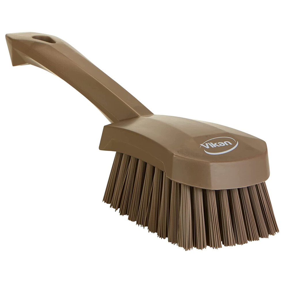 Vikan Brush Washing Stiff 10"" PP/PBT Brown  One size  Multi-image-OPC-PFWBNRS-NEW