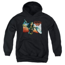 Trevco Sportswear WWM123-YFTH-2 Wonder Woman Movie Warrior Woman Youth Hooded Sweatshirt, Black - Medium