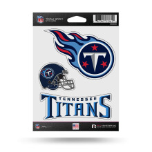Rico Industries NFL Tennessee Titans gestanzter 3-teiliger Triple-Spirit-Aufkleberbogen