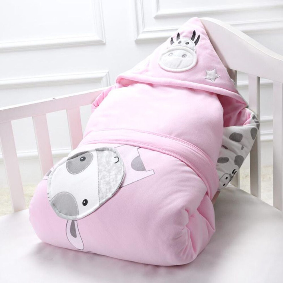 (100x100 cm, pink) Pure Cotton Baby Blanket for Newborns - Ideal for Autumn and Winter