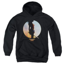 Trevco Sportswear WWM136-YFTH-4 Wonder Woman Movie Wisdom & Wonder Youth Hooded Sweatshirt, Black - Extra Large