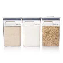 OXO Good Grips 6-teiliges Set (3 Behälter & 3 Löffel) große Vorratsdosen, je 4,4 l, Weiß