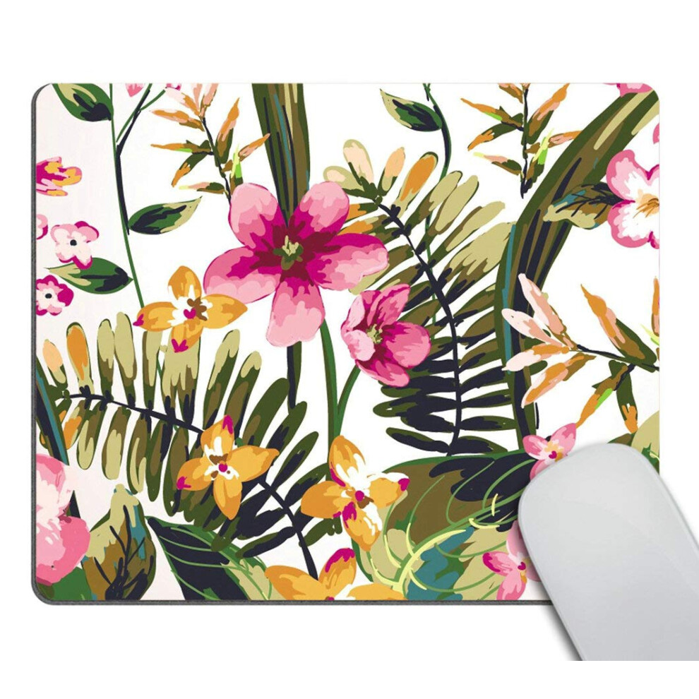 Smooffly Watercolor Floral Mouse Pad Non-Slip Rubber Gaming Mousepad Rectangle Mouse Pads For Computers Laptop 9.5 X 7.9 Inch (240Mmx200mmx3