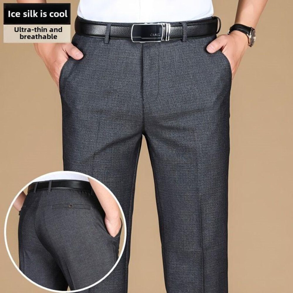 (linen,gray, 32) "men's Lightweight Large Outdoor Pants For Middle-aged And Elderly