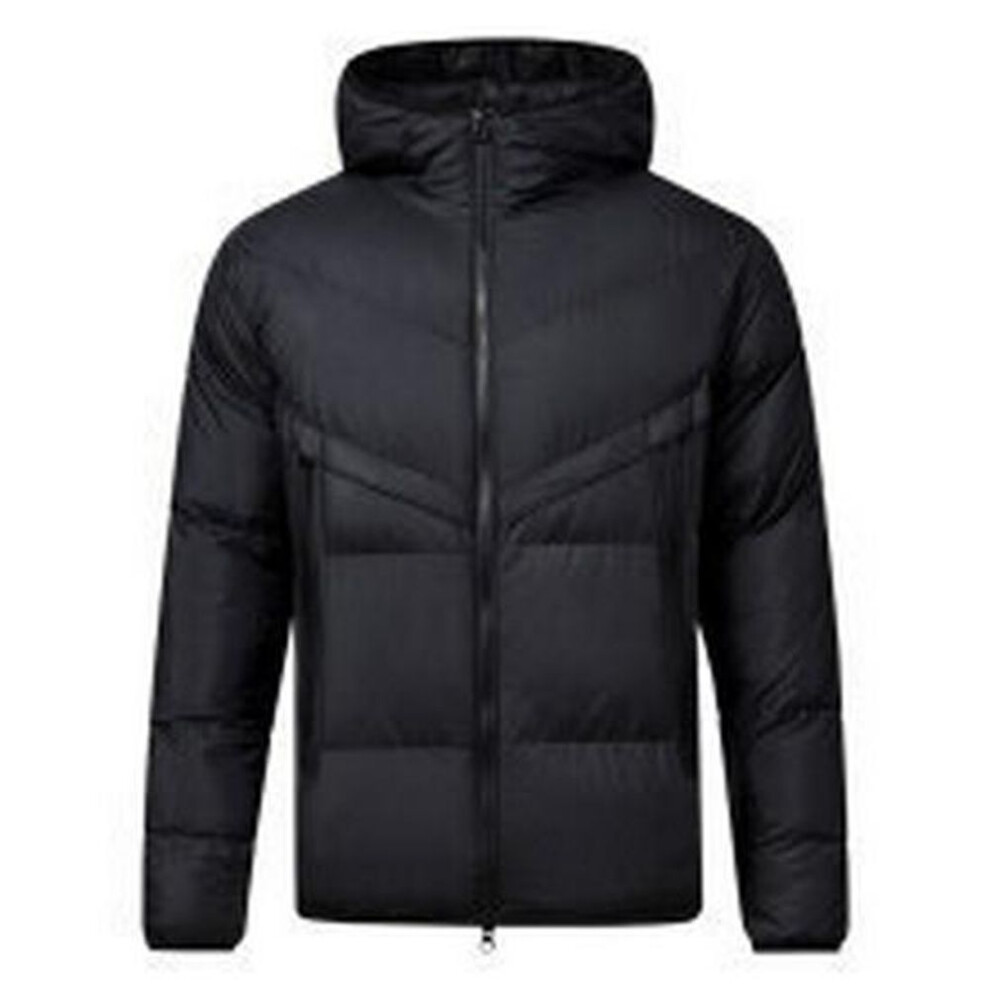 (black, XL) Men's Trendy Hooded Winter Cotton Jacket - Large Size