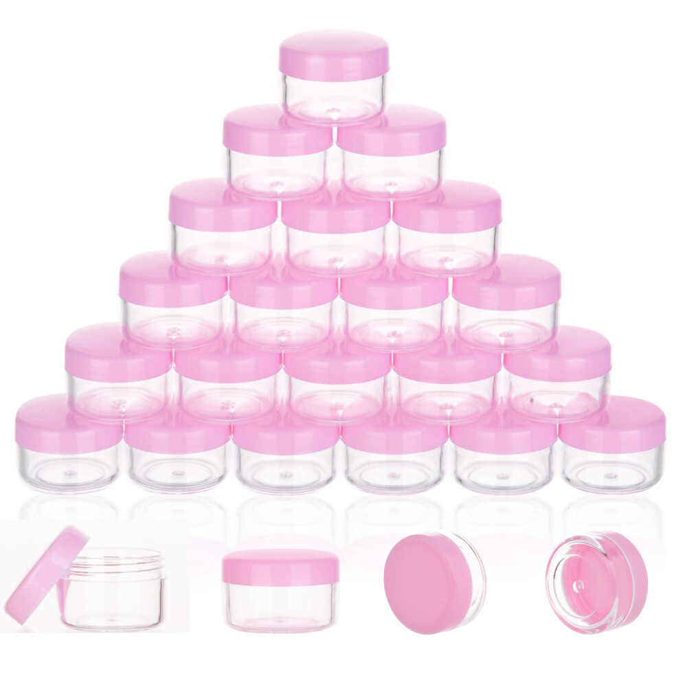 Zejia 5 Gram Sample Containers With Lids Mini Makeup Containers Empty Plastic Travel Cosmetic Containers With Labels25 Count