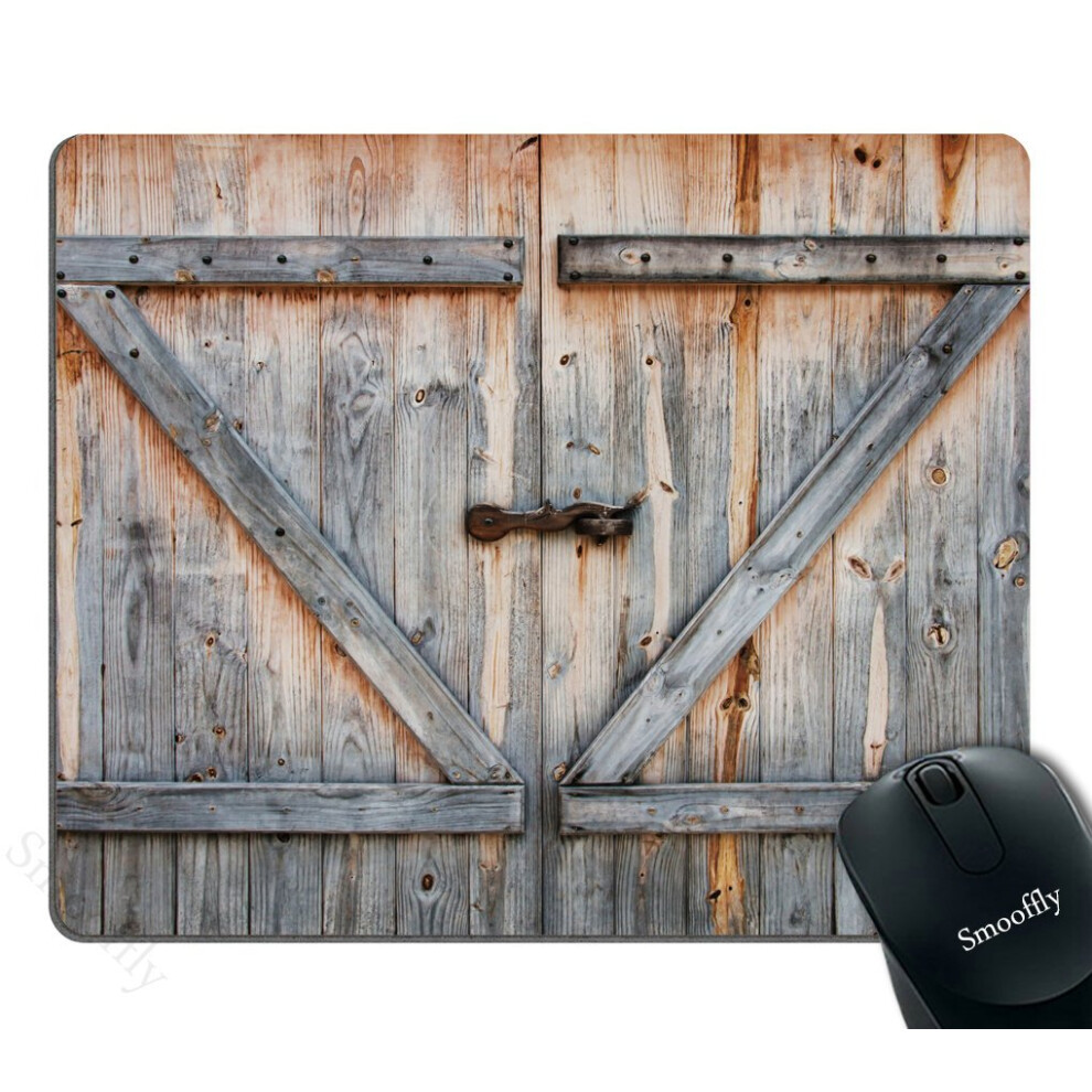 Smooffly Rustic Country Barn Wood Door Mouse Pad For Office Non-Slip Rubber Mouse Pad Gaming Mouse Pad 240Mm X 200Mm X 3Mm 5904475349303
