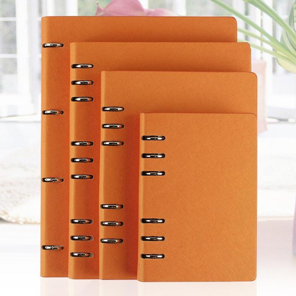 (blue, A5) Imitation Leather Pu A4/b5/a6/a5 Hard Cover Loose-leaf Notebook For Office And Business