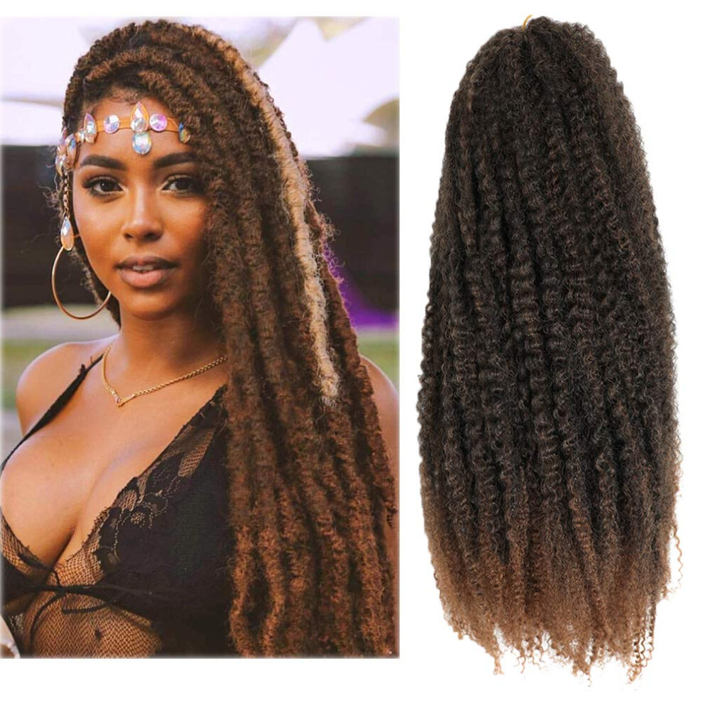 Dansama Unisex Marley Hair 24 Inch Marley Braiding Ombre Hair For Long Afro Kinky Marley Twist Braiding Hair 3 Packs Marley Twist Curly Hair Extens