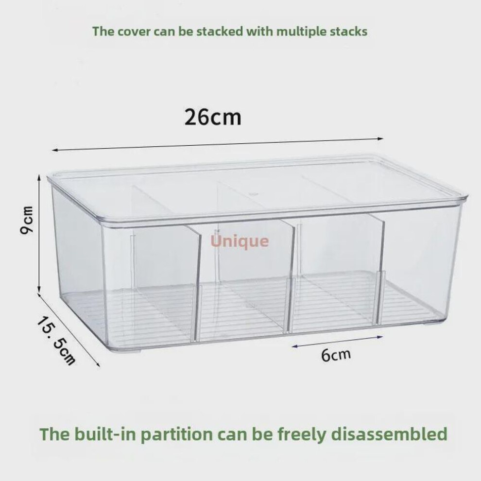 (Main model with 8 compartments) "transparent Lid Snack And Tea Storage Box With Free Shipping For Living Room Or Office