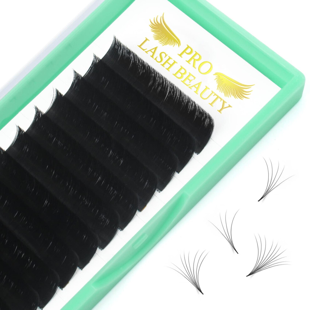Pro Lashbeauty Volume Lash Extensions C-0.07-15 Easy Fan Volume Lashes Rapid Blooming Lashes C D Curl Mega Volume Lash Extensions Rapid Blooming Eyelash Extensions F