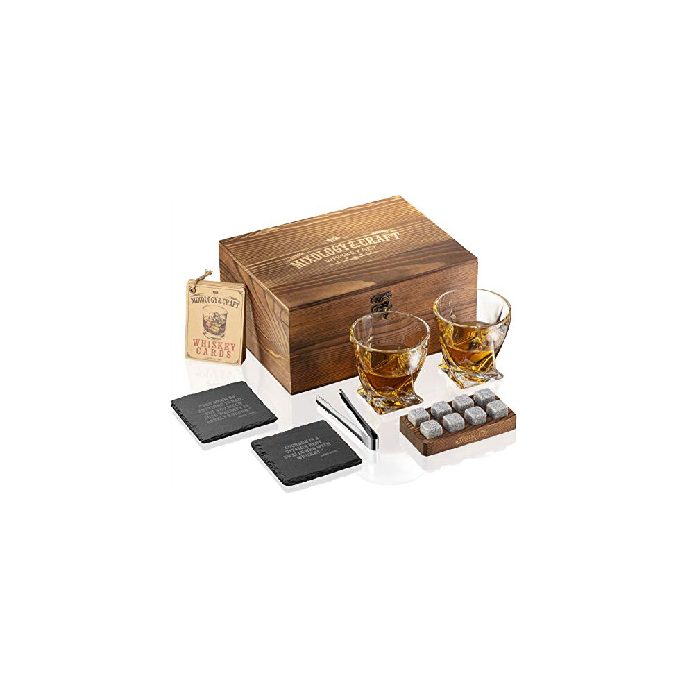 Coffret cadeau de pierres     whisky Mixology pour hommes - Lot de 2 verres     whisky de 10 oz