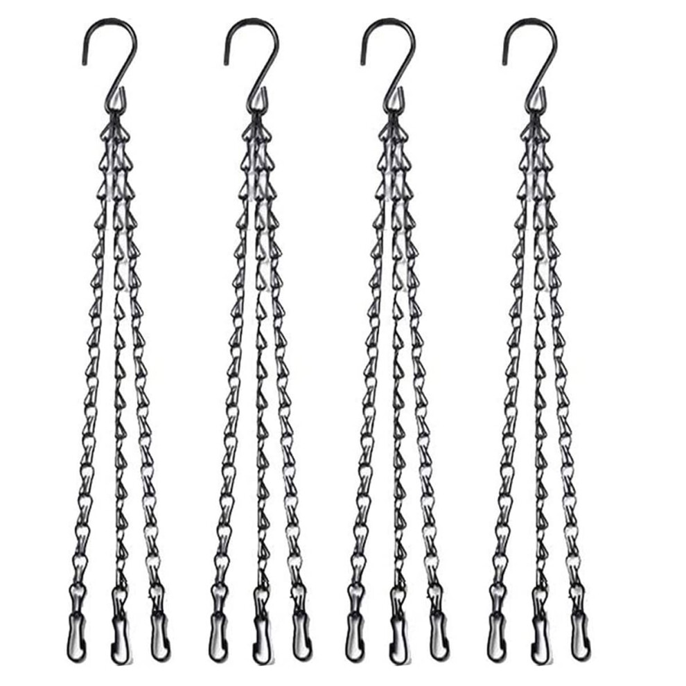 Hhthh 4 Stuks 18 Inch Zwarte Hangmandketting Met Haken Bloempot Vervangende Kettinghanger Voor Voederbakken Voor Vogels Plantenbakken Lan-image